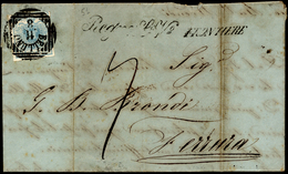 1851 - 45 Cent. Azzurro Chiaro, I Tipo, Carta A Mano (10), Perfetto, Su Lettera Da Belluno 11/8/1851... - Lombardije-Venetië