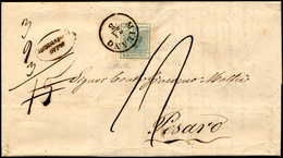 1853 - 45 Cent. Azzurro Ardesia, II Tipo (11), Perfetto, Su Lettera Affrancata Insufficientemente Da... - Lombardy-Venetia