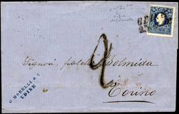 1861 - 15 Soldi Azzurro, II Tipo (32), Cifra In Alto A Sinistra Fortemente Deformata, Perfetto, Su S... - Lombardy-Venetia