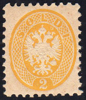 1864 - 2 Soldi Giallo, Dent. 9 1/2 (41), Ben Centrato, Gomma Originale, Perfetto. ... - Lombardije-Venetië