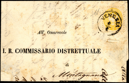 1866 - 2 Soldi Giallo, Dent. 9 1/2 (41), Perfetto, Isolato Su Sovracoperta Di Stampato Da Venezia 9/... - Lombardy-Venetia