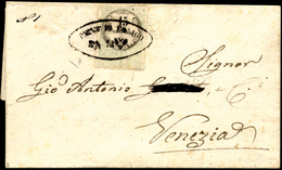 1854 - 15 Cent., Marca Da Bollo Tipografica (3), Perfetta, Su Sovracoperta Di Lettera Da Pieve Di So... - Lombardije-Venetië