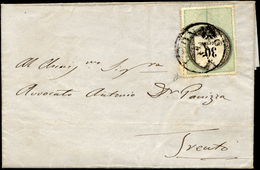 1855 - 30 Cent., Marca Da Bollo Tipografica (4), Perfetta, Su Lettera Da Legnago 20/7/1855 (punti 5)... - Lombardy-Venetia