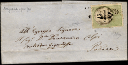 1856 - 15 Cent., Marca Da Bollo Calcografica (7), Perfetta, Su Lettera Da Arzignano 1/8/1856 (punti ... - Lombardy-Venetia