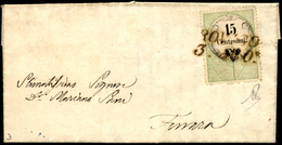 1856 - 15 Cent., Marca Da Bollo Calcografica (7), Perfetta, Su Lettera Da Rovigo 3/8/1856 A Ferrara.... - Lombardy-Venetia