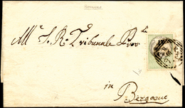 1857 - 15 Cent., Marca Da Bollo Calcografica (7), Perfetta, Su Sovracoperta Di Lettera Da Romano 18/... - Lombardy-Venetia