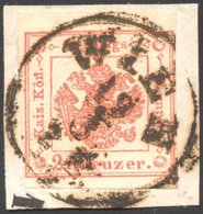 1859 - 2 Kr. Vermiglio (3), Perfetto, Usato Su Frammento A Vienna 12/3, In Austria. Bello E Raro! Ce... - Lombardije-Venetië