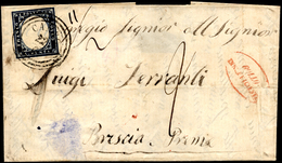 CANZO, C3 Punti 8 - 20 Cent. (Sardegna 15C), Perfetto, Su Sovracoperta Di Lettera Del 22/6/1860 A Br... - Lombardije-Venetië