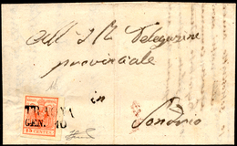 TRAONA, Sd Punti 10 - 15 Cent. Rosso (6), Perfetto, Su Lettera Del 10/1/1853 Per Sondrio, Non Comune... - Lombardije-Venetië