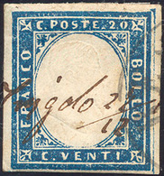 TRIGOLO, Grafico Provvisorio, Punti R2 - 20 Cent. Azzurro Scuro (15C), Perfetto, Usato 27/12/1860, P... - Lombardije-Venetië