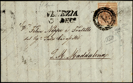 VENEZIA, Muto Su Austria, Punti 11 - 6 Kreuzer Bruno, Perfetto, Su Lettera Del 31/12/1850 Per S. Mar... - Lombardije-Venetië