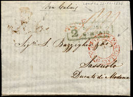 INCOMING MAIL GRAN BRETAGNA 1835 - Circolare A Stampa Da Londra 22/12/1835 A Sassuolo, Diversi Bolli... - Modena