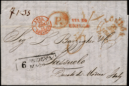 INCOMING MAIL GRAN BRETAGNA 1846 - Lettera Prefilatelica Da Londra 26/4/1846 A Sassuolo, Diversi Bol... - Modena
