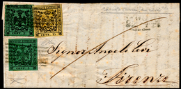 1854 - 5 Cent. Verde, Un Esemplare Della I Emissione E Uno Della II, 15 Cent. Giallo (1,7,3), Perfet... - Modena