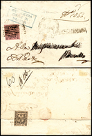 1853 - 10 Cent. Rosa Vivo, Perfetto, E, Al Verso 25 Cent. Camoscio, Lacerato All'apertura (2a,4a), S... - Modena