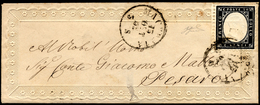1862 - 20 Cent. Indaco (2), Bordo Di Foglio A Sinistra, Ottimo Stato, Su Busta "valentina" Decorata ... - Other & Unclassified