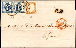 1863 - 15 Cent. Litografico, II Tipo, Coppia, Giusta In Alto, 10 Cent. Bistro, Perfetto (13,14E), Su... - Other & Unclassified