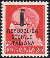 1944 - 20 Cent. Carminio Soprastampato (495/A), Gomma Integra, Perfetto.g.Oliva, Cert. Ferrario. ... - Autres & Non Classés