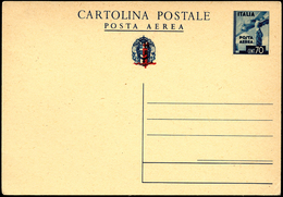 INTERI POSTALI 1945 - 70 Cent. Cartolina Di Posta Aerea Soprastampata Con Fascio Rosso (Filagrano C1... - Autres & Non Classés