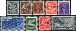 1944 - Soprastampati G.N.R. Di Verona (117/125), Gomma Originale, Perfetti. Cert. Diena Per I N. 124... - Other & Unclassified