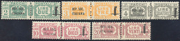 1944 - 2 Lire, 3 Lire, 4 Lire, 10 Lire E 20 Lire Con Soprastampa Di 36 Mm. (43a/47a), Gomma Original... - Autres & Non Classés