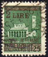 1945 - 2 Lire Su 25 Cent. Verde, Soprastampa In Rosso Bruno (525A), Usato, Perfetto, Annullo Origina... - Other & Unclassified