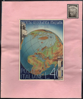 1963 - Bozzetto Non Adottato Per Il Francobollo Commemorativo Della Società Geografica Italiana (103... - Other & Unclassified