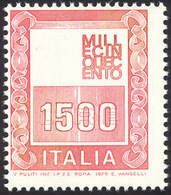 1978 - 1.500 Lire Alti Valori, Senza Testa (Bolaffi N. 1538B, € 2.000), Gomma Originale Integra, Per... - Andere & Zonder Classificatie