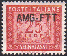 SEGNATASSE 1954 - 25 Lire, Nuovo Tipo Di Soprastampa (25A), Ottima Centratura, Gomma Integra, Perfet... - Other & Unclassified