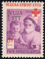 1950 - 0,50 D. Violetto Pro Croce Rossa (34), Stampa Del Rosso Fortemente Spostata In Alto, Gomma Or... - Andere & Zonder Classificatie