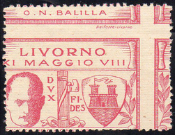 LIVORNO 1930 - 30 Cent. Rosa Lilla, Dentellatura Fortemente Spostata In Alto E A Destra (1b), Gomma ... - Zonder Classificatie