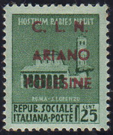 ARIANO POLESINE 1945 - 25 Cent. Soprastampato In Rosso (Errani-Raybaudi 32A), Gomma Originale, Perfe... - National Liberation Committee (CLN)