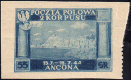 1946 - 55 G. Vittorie Polacche, Carta Grigiastra (2), Dentellato Solo A Destra E Parzialmente, Decal... - 1946-47 Corpo Polacco Period