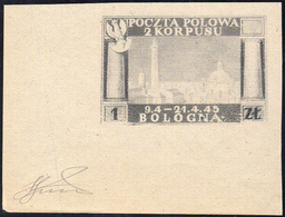 1946 - 1 Z. Vittorie Polacche, Carta Grigiastra, Non Dentellato, Stampa Evanescente (3A), Angolo Di ... - 1946-47 Période Corpo Polacco