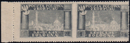 1946 - Vittorie Polacche, Carta Grigiastra, Coppia Orizzontale Non Dentellata Al Centro (3db), Gomma... - 1946-47 Corpo Polacco Period