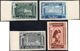 1946 - Vittorie Polacche, Carta Bianca, Non Dentellati (5B/8B), Bordo Di Foglio, Senza Gomma Come Se... - 1946-47 Période Corpo Polacco