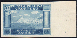 1946 - 55 G. Vittorie Polacche, Carta Bianca, Stampa Smossa Nella Parte Inferiore (6B), Bordo Di Fog... - 1946-47 Période Corpo Polacco