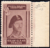 1946 - 2 Z. Bruno Lillaceo Vittime Polacche, Carta Bianca, Colore Cambiato (17), Ottima Centratura, ... - 1946-47 Période Corpo Polacco