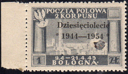 1954 - 1 Z. Soprastampa Nera, Evidente Varietà Nell'impasto Della Carta (2), Gomma Integra, Perfetto... - Autres & Non Classés