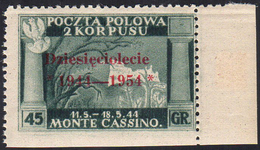 1954 - 45 G. Soprastampa Carminio, Non Dentellato In Basso (4), Gomma Integra, Perfetto. Bella Varie... - Other & Unclassified
