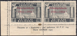 1954 - 1 Z. Soprastampa Carminio, Doppia Dentellatura Verticale A Sinistra, In Coppia Con Il Normale... - Andere & Zonder Classificatie