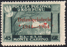 1954 - 45 G. Soprastampa Vermiglio, Tratto Tipografico Orizzontale Sopra Il "5" (7ba), Gomma Integra... - Andere & Zonder Classificatie