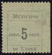 UDINE 1918 - 5 Cent. (1), Dentellatura Spostata In Alto, Gomma Originale, Perfetto. Bella Varietà No... - Andere & Zonder Classificatie