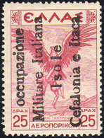 CEFALONIA E ITACA - EMISSIONI DI ITACA POSTA AEREA 1941 - 25 D. Soprastampato, La "o" Di "occupazion... - Other & Unclassified