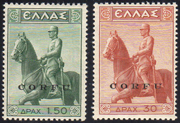 CORFU' 1941 - 1,50 E 30 D. Monumento Equestre Soprastampati (32/33), Gomma Integra, Perfetti. ... - Andere & Zonder Classificatie