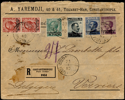 COSTANTINOPOLI 1910 - 10 P. Su 5 Cent., 20 P. Su 10 Cent., Coppia, 30 P. Su 15 Cent., 1 P. Su 25 Cen... - Autres & Non Classés