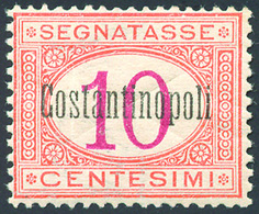 COSTANTINOPOLI SEGNATASSE 1922 - 10 Cent. Arancio E Carminio, Senza Bollo Postale Di Controllo (1a),... - Other & Unclassified