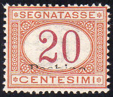 PECHINO SEGNATASSE 1917 - 20 Cent., Sopratsampa Parziale (2), Gomma Originale, Perfetto. Bella Varie... - Andere & Zonder Classificatie