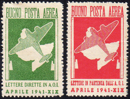 FRANCHIGIA MILITARE 1941 - Buoni Di Posta Aerea, Non Emessi (1/2), Gomma Originale Il N. 2, Senza Go... - Italian Eastern Africa