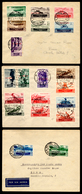 1934 - Medaglie, Serie Completa Con Posta Aerea (80/90+A), Perfetti, Usati Su Tre Buste Non Viaggiat... - Aegean